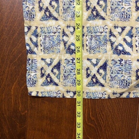 Natural Issue Vintage Viscous Abstract Cream Blue Button Down Shirt Men's Large - Picture 7 of 7